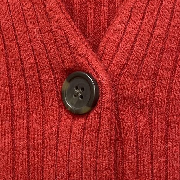 Madewell Cardigan Sweater Womens XXS Red Wool Alpaca Blend Button Ribbed Knit - Picture 5 of 11